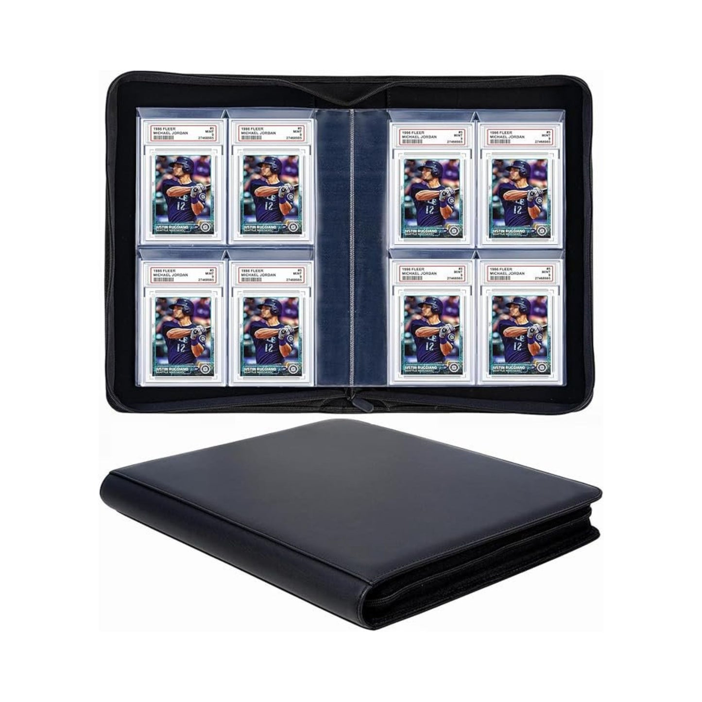 Superaimi 40 Pocket Graded Card Binder Black 10 Pages 4 Pockets Per Page