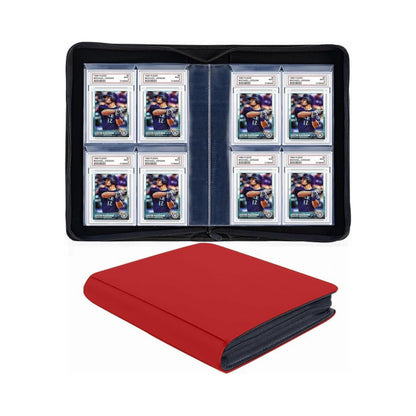 Superaimi 40 Pocket Graded Card Binder Red 10 Pages 4 Pockets Per Page