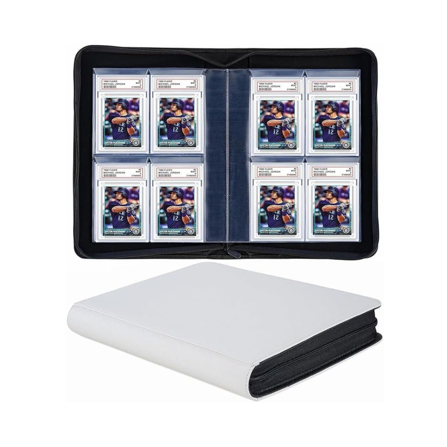 Superaimi 40 Pocket Graded Card Binder White 10 Pages 4 Pockets Per Page
