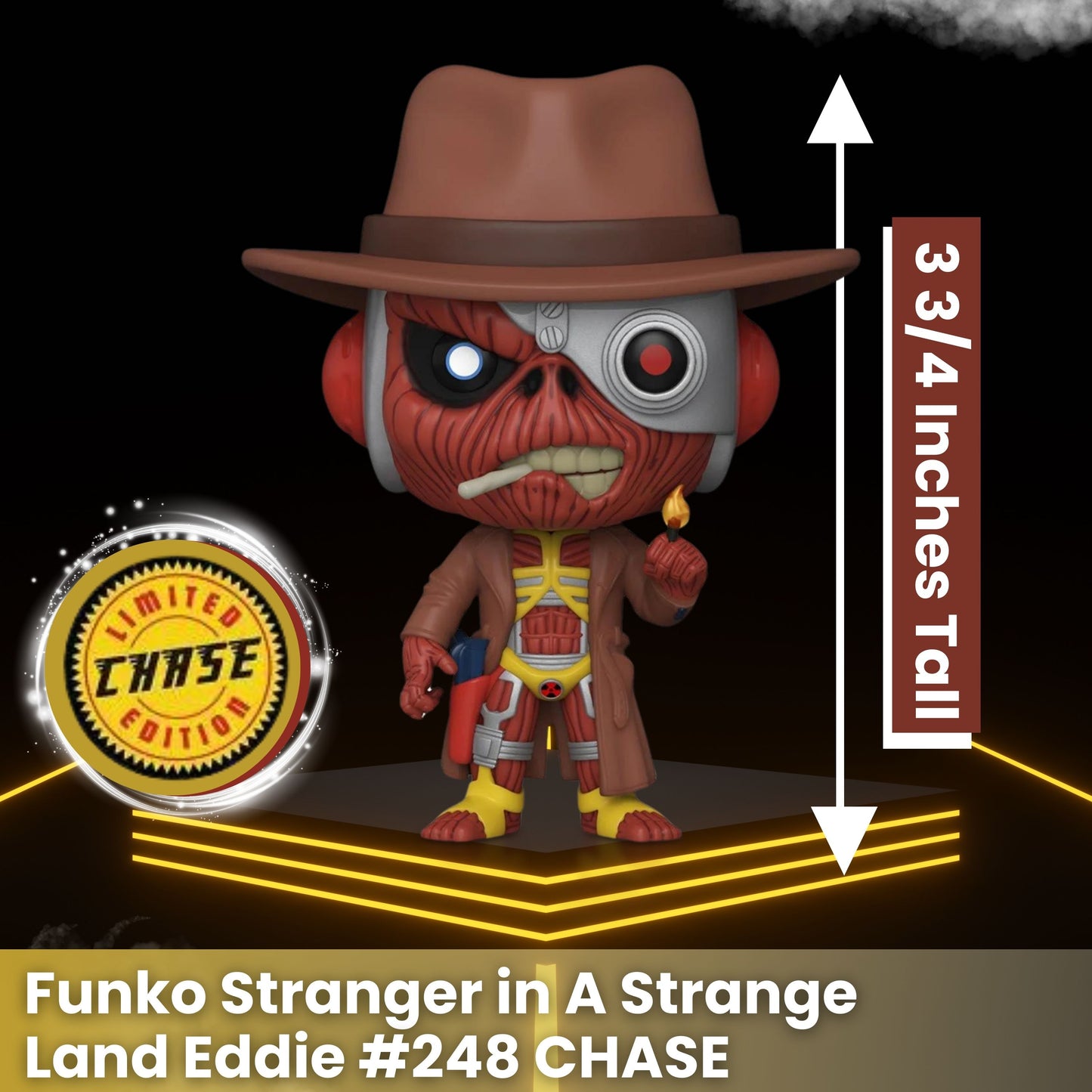 Stranger In A Strange Land Eddie Funko Pop! Rocks Iron Maiden -  Limited Edition Rare Chase Vinyl Figure #248 with Display Box Protector Case