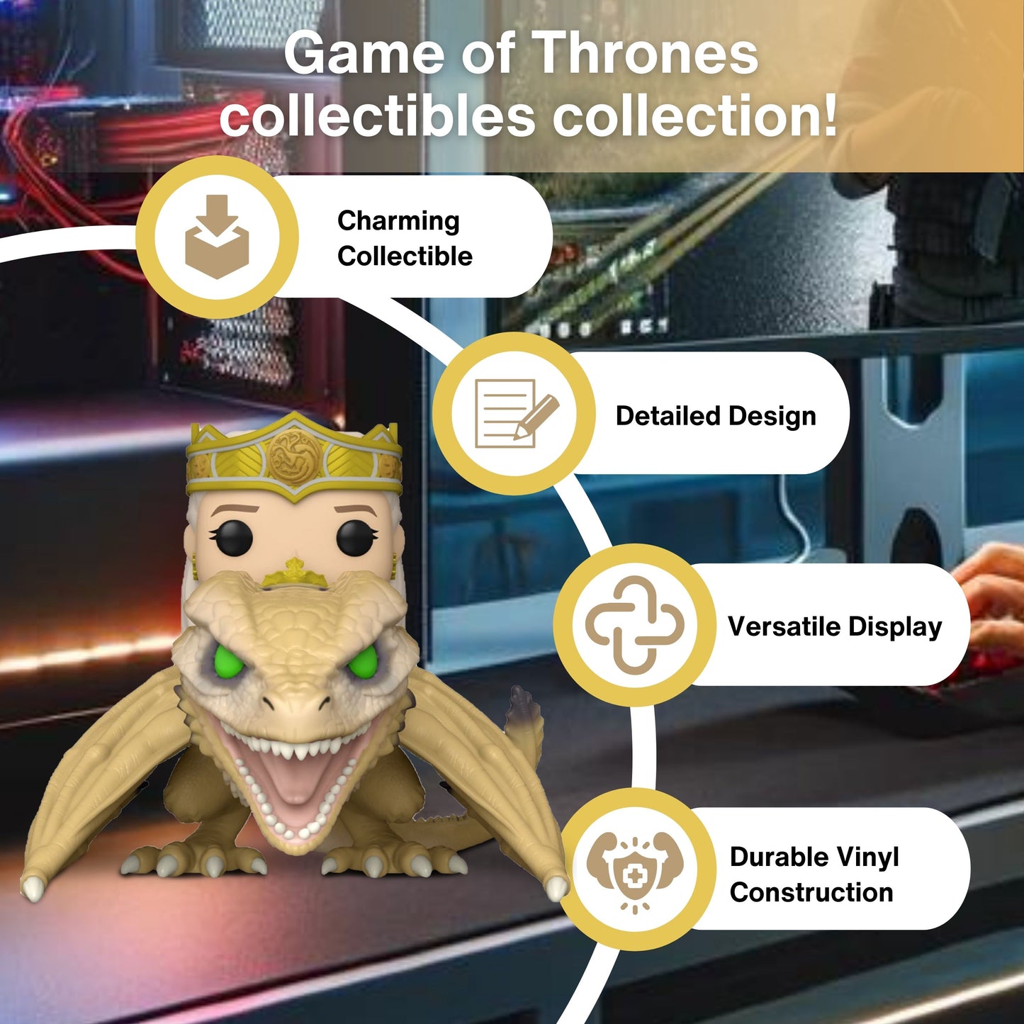 Queen Rhaenyra with Syrax #305 Funko Pop! Rides Deluxe House of the Dragon - Approx. 5" Collectible Vinyl Figure