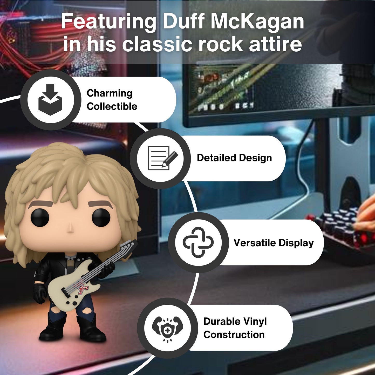 Duff McKagan Funko Pop! Rocks Guns N Roses - The Legendary Bassist Collectible Vinyl Figure #399 with Display Box Protector Case