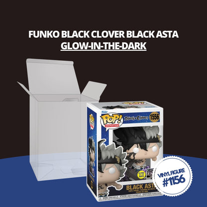 Black Asta Funko Pop! Black Clover - Glows In The Dark Entertainment Earth Exclusive Limited Edition Vinyl Figure #1556 with Display Box Protector Case
