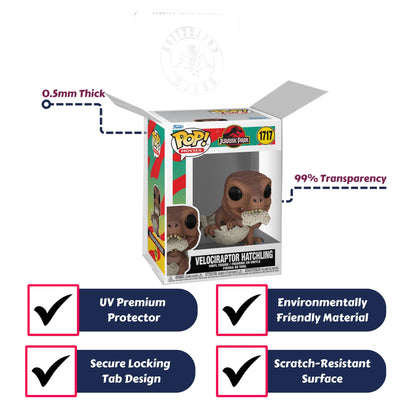 Velociraptor Hatchling Funko Pop! Movies Jurassic Park - Approx. 2 1/2" Collectible Vinyl Figure #1717 with Display Box Protector Case