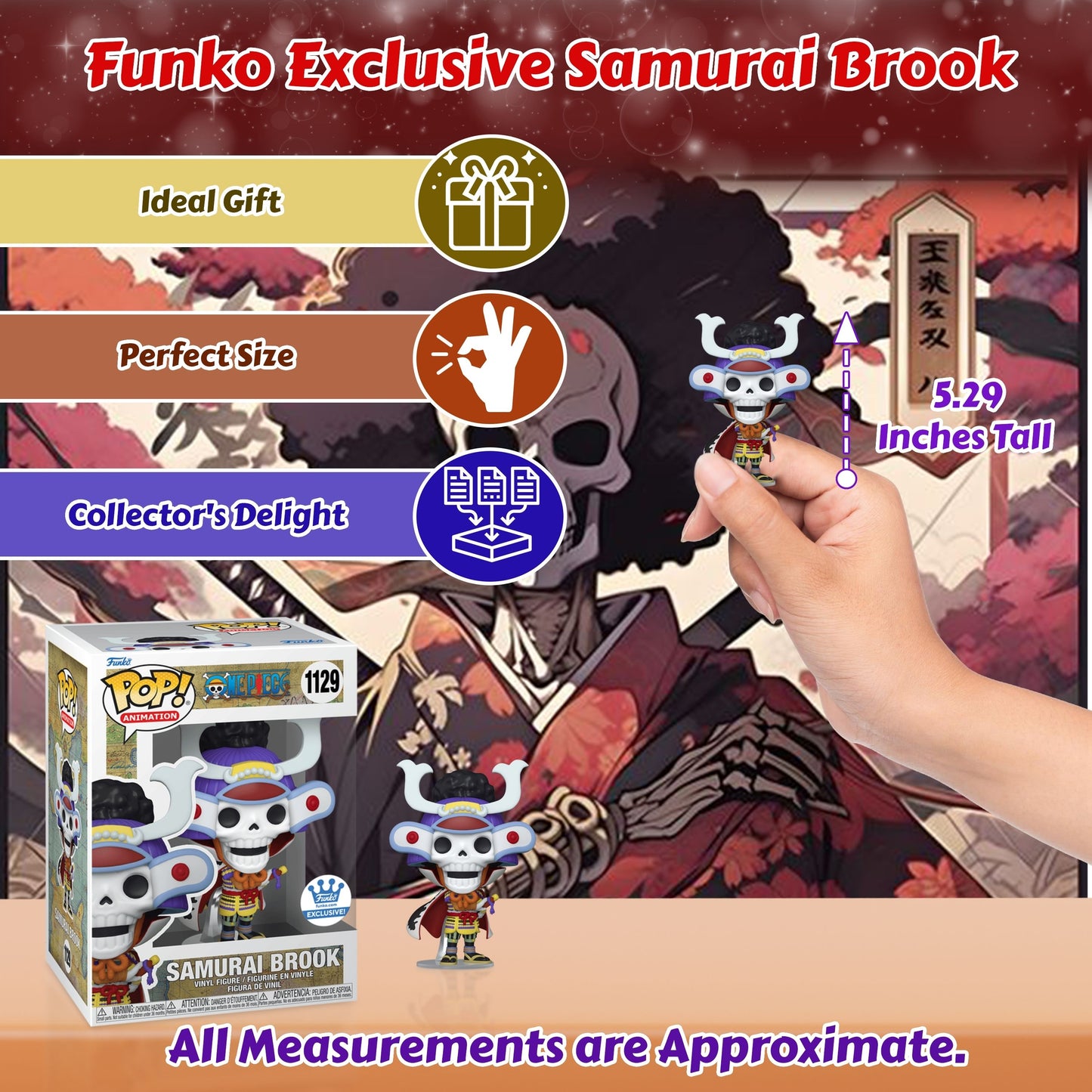 Samurai Brook #1129 Funko Pop! Animation One Piece - Approx. 5.29" Collectible Exclusive Vinyl Figure