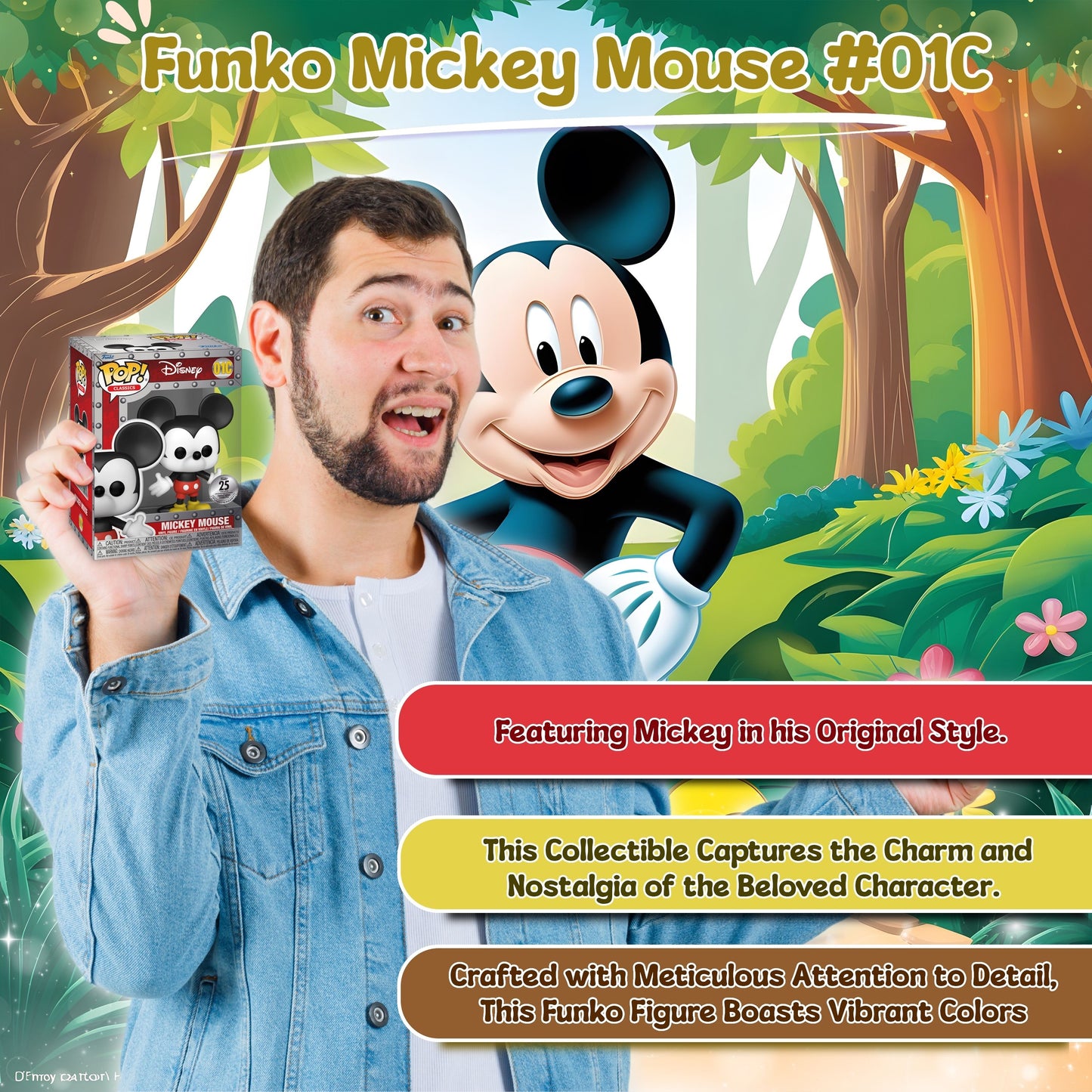 Mickey Mouse #01C Funko Pop! Classic Disney 25th Funniversary Limited Edition 25000 - Approx. 5.15" Collectible Vinyl Figure
