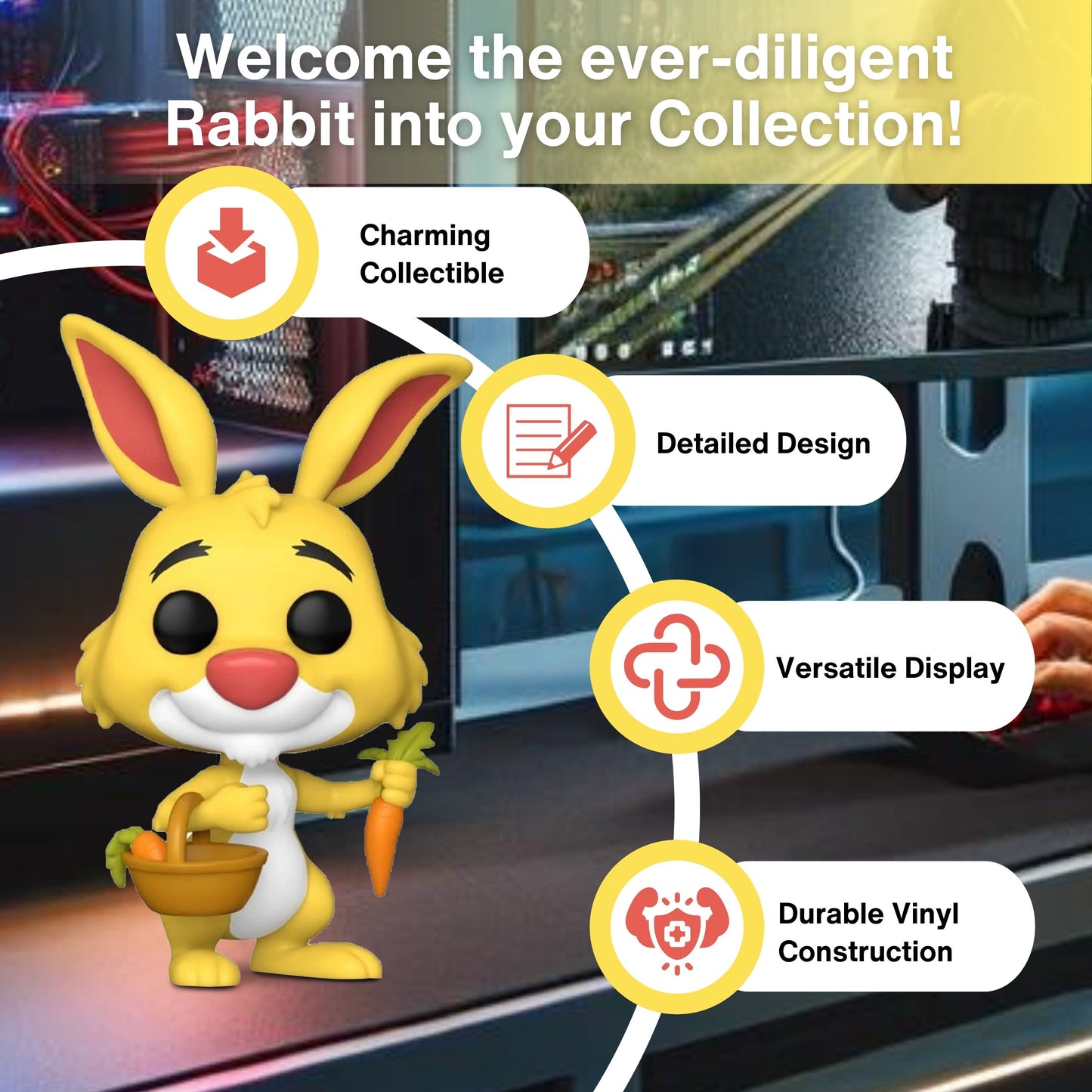 Rabbit Funko Pop! Disney Winnie The Pooh - Approx. 4" Collectible Vinyl Figure #1515 with Display Box Protector Case