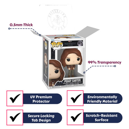 Peggy Carter Funko Pop! Marvel Studios MCU Archives The Infinity Saga - Approx. 4" Collectible Vinyl Figure #1475 with Display Box Protector Case