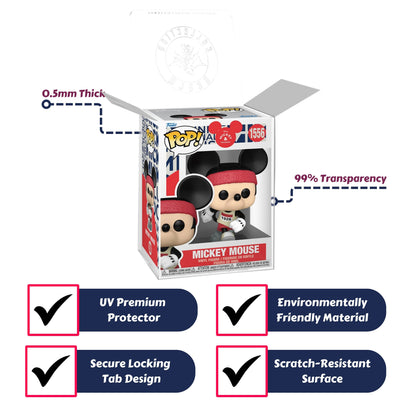 Mickey Mouse (Runner) Funko Pop! Disney Mickey and Friends - Approx. 3 3/4" Collectible Vinyl Figure #1556 Bundled with Display Box Protector Case