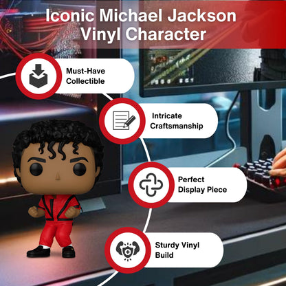 Michael Jackson Thriller Funko Pop! Rocks MJ - Iconic Pop Legend with Signature Dance Moves - Approx. 4 1/4" Collectible Vinyl Figure #359 with Display Box Protector Case