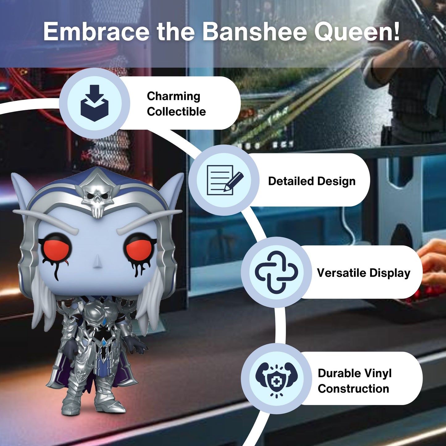 Sylvanas Funko Pop! Games: World Warcraft - Approx. 3 3/4" Collectible Vinyl Figure #990 with Display Box Protector Case