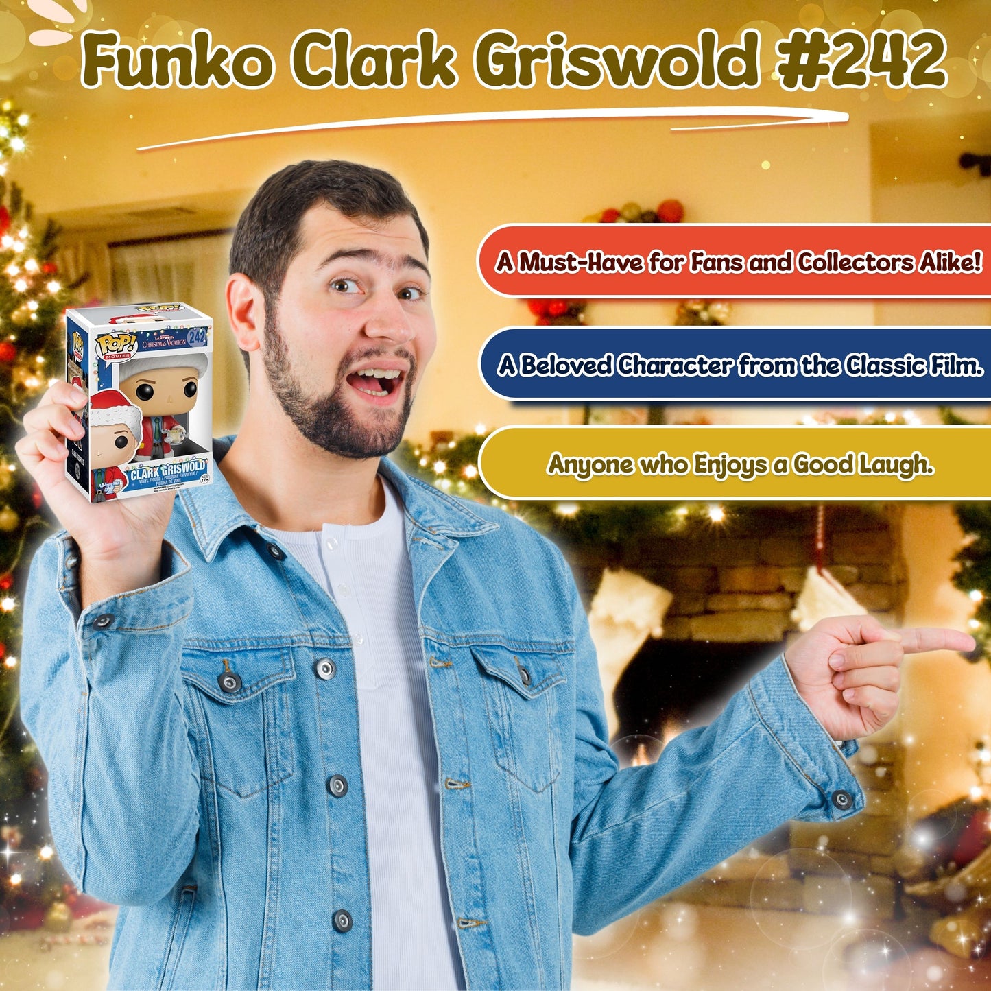 Clark Griswold Funko Pop! National Lampoon's Christmas Vacation - Approx. 3 3/4" Collectible Vinyl Figure #242 with Display Box Protector Case