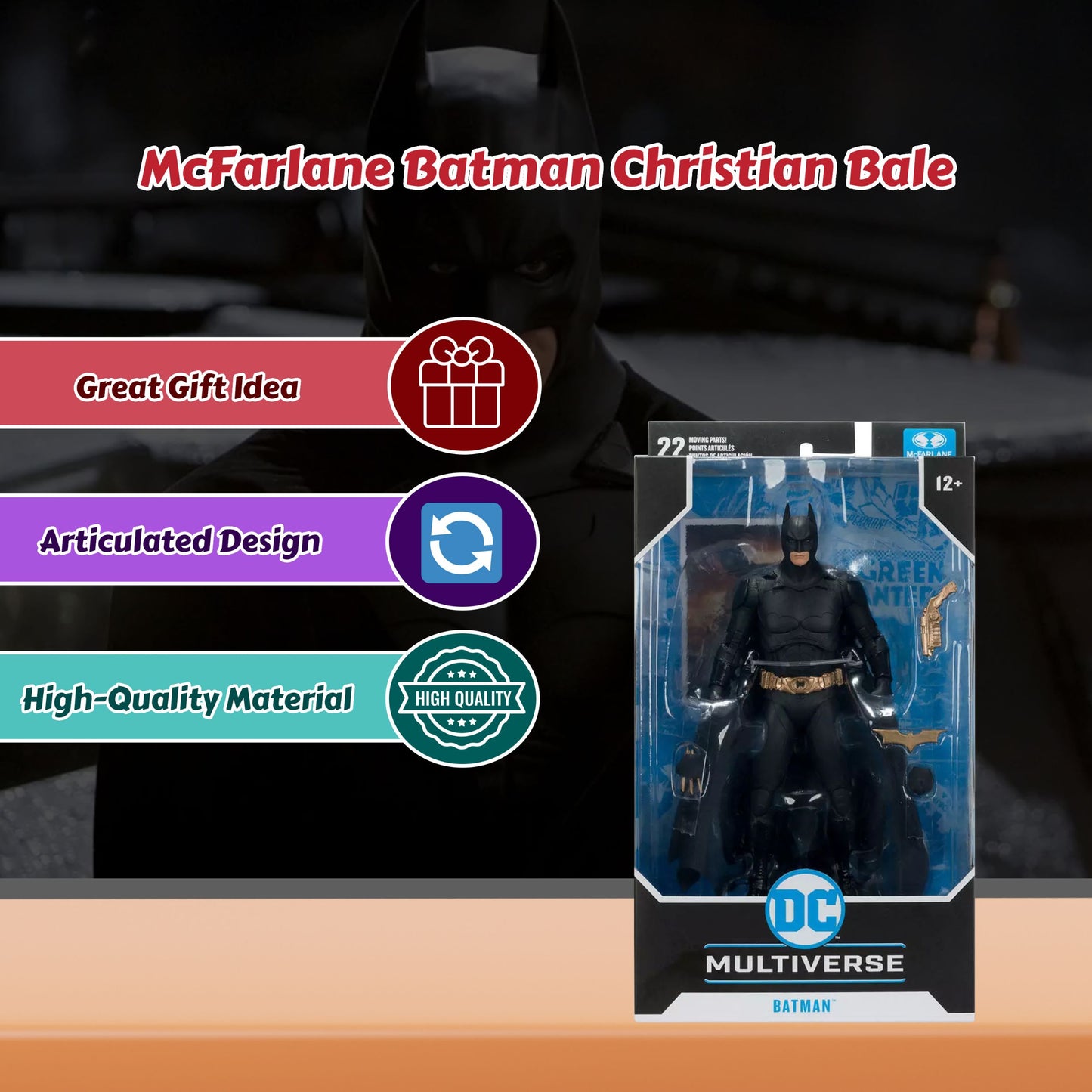 McFarlane DC Multiverse Theatrical Batman Christian Bale Wave 2 Batman Begins 7" Action Figure
