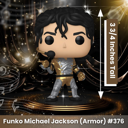 Michael Jackson (Armor) Funko Pop! Rocks MJ - Approx.3 3/4" Collectible Vinyl Figure #376 with Display Box Protector Case