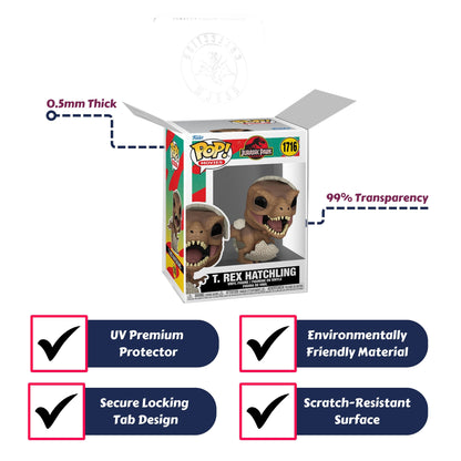 T. Rex Hatchling Funko Pop! Movies Jurassic Park - Approx. 3 1/4" Collectible Vinyl Figure #1716 with Display Box Protector Case