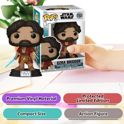 Ezra Bridger Funko Pop! Star Wars: Ahsoka Series 3 - Approx. 4 1/2" Collectible Vinyl Figure #752 with Display Box Protector Case