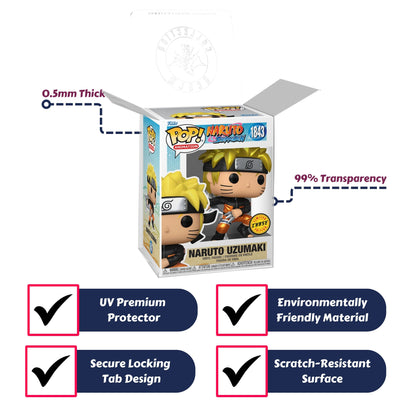 Naruto Uzumaki with Shuriken Funko Pop! Naruto Shippuden - Approx. 4 1/2" Collectible Chase Limited Edition Vinyl Figure #1843 with Display Box Protector Case