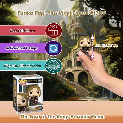 Boromir Meme Funko Pop! Movies: The Lord of the Rings - Approx. 3 1/2" Collectible Vinyl Figure #1709 with Display Box Protector Case