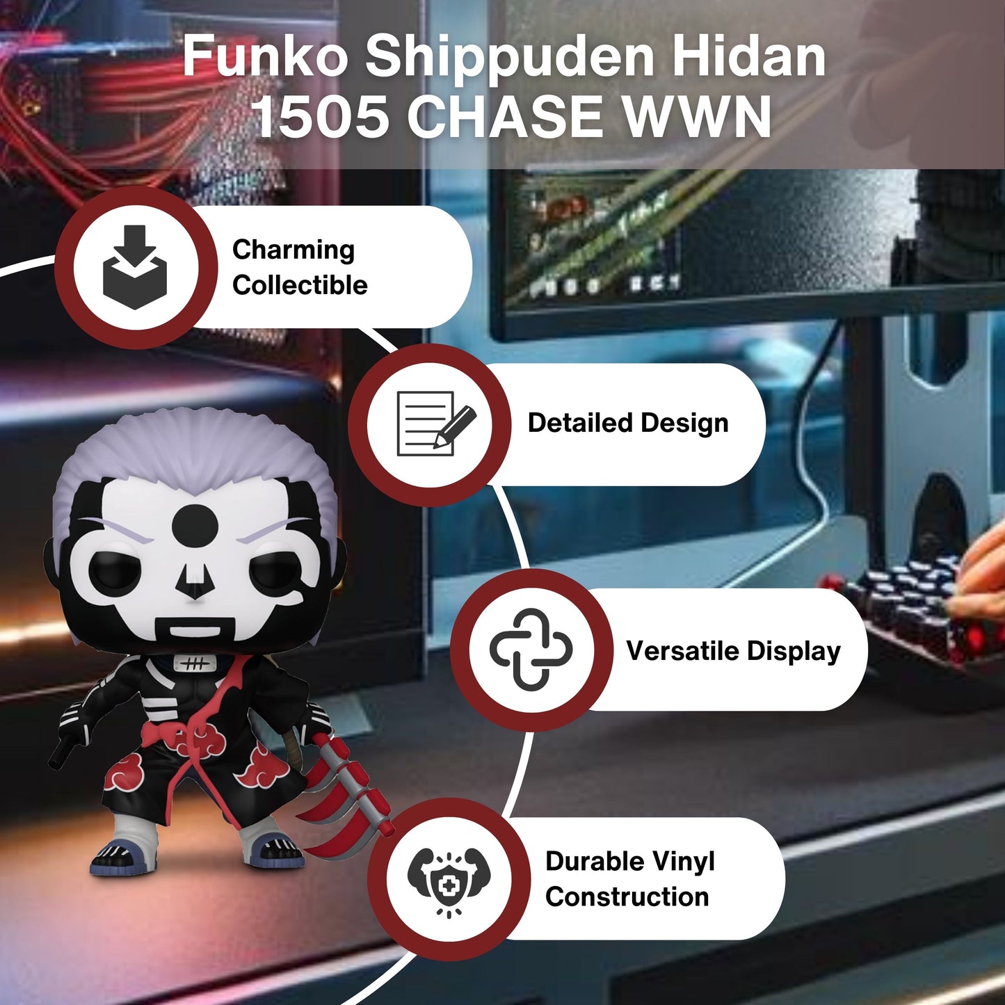 Hidan Funko Pop! Animation Naruto Shippuden - Collectible Chase Limited Edition Vinyl Figure #1505 with Display Box Protector Case