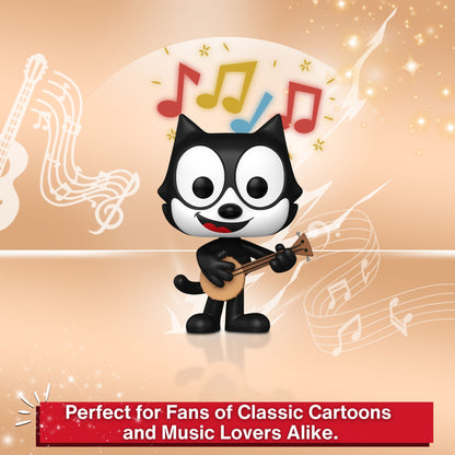 Felix The Cat with Guitar Funko Pop! Television Felix 105th Anniversary  - Approx. 4" Collectible Vinyl Figure #1616 with Display Box Protector Case