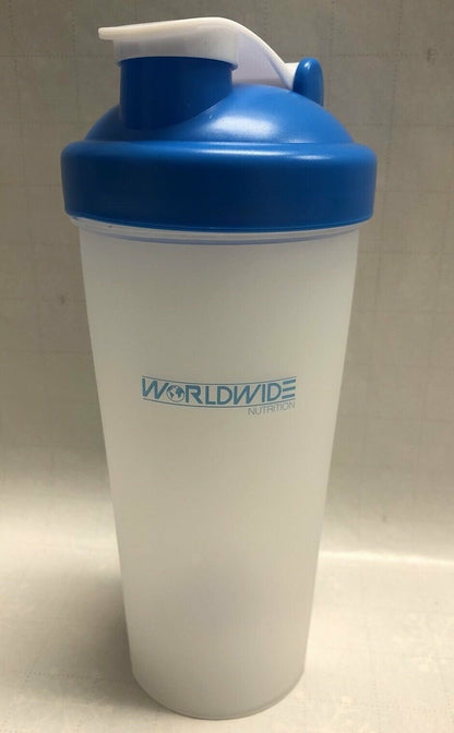 WORLDWIDE NUTRITION Blue Cap Shaker with Mixer Ball Protein Shake Mixing Bottle