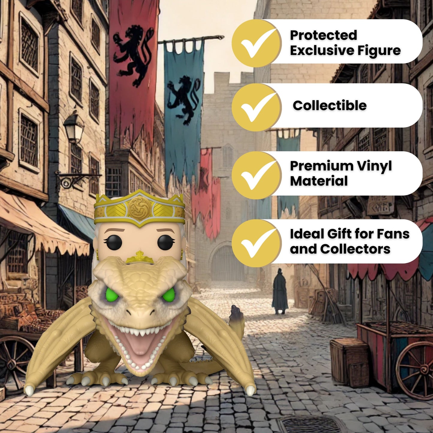 Queen Rhaenyra with Syrax #305 Funko Pop! Rides Deluxe House of the Dragon - Approx. 5" Collectible Vinyl Figure