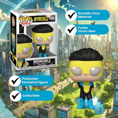 Invincible with Fist Funko Pop! Television - Amazon Original Superhero - Approx. 4 1/4" Collectible Vinyl Figure #1499 with Display Box Protector Case
