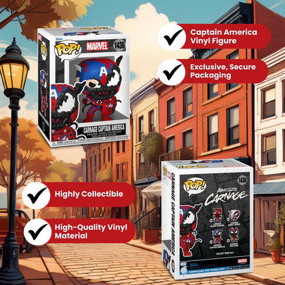 Carnage Captain America Funko Pop! Marvel - Approx. 3 3/4" Collectible Vinyl Figure #1436 with Display Box Protector Case