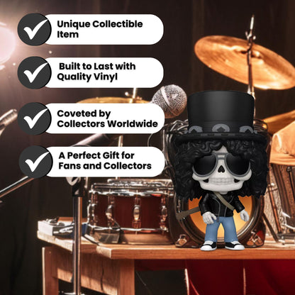 Slash Skeleton Funko Pop! Rocks Guns N Roses – Iconic Rock Guitarist - Approx. 3.95" Collectible Exclusive Vinyl Figure #402 with Display Box Protector Case