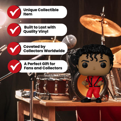 Michael Jackson Thriller Funko Pop! Rocks MJ - Iconic Pop Legend with Signature Dance Moves - Approx. 4 1/4" Collectible Vinyl Figure #359 with Display Box Protector Case