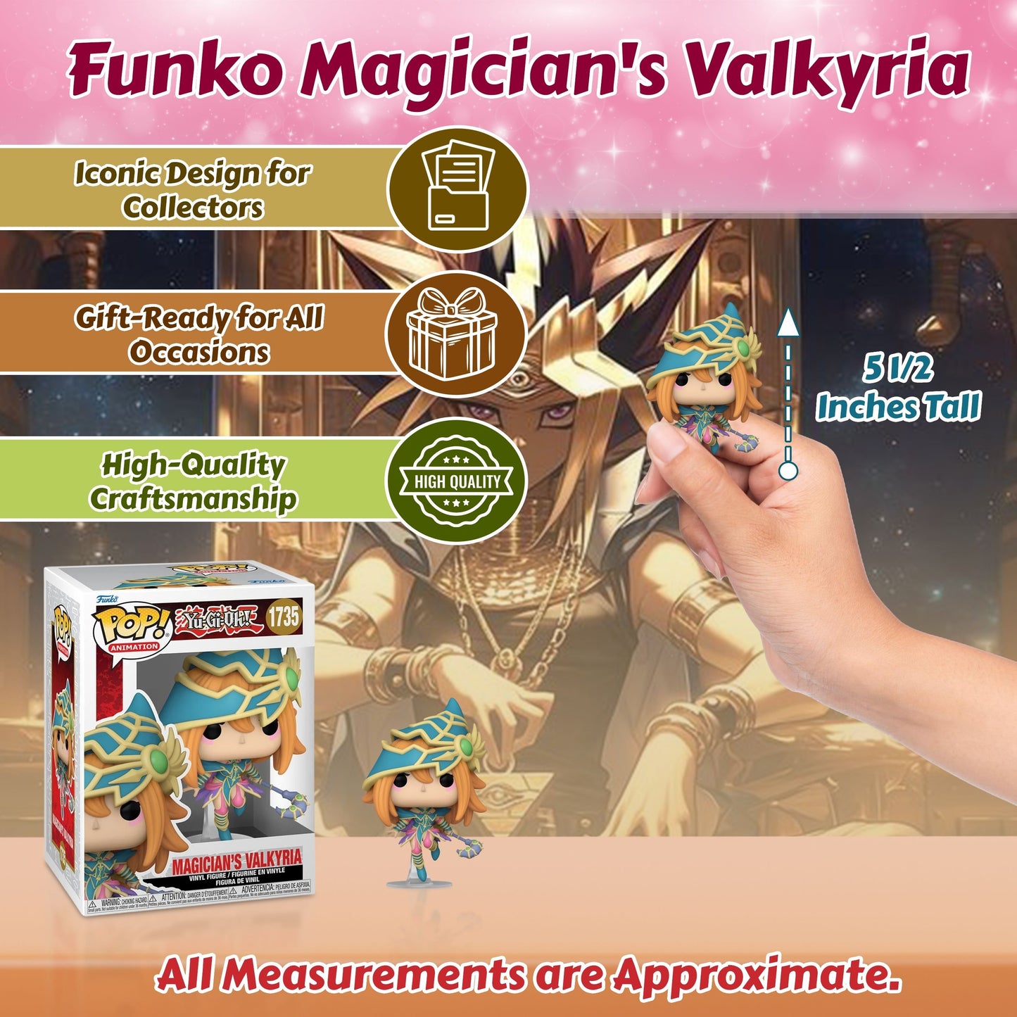Magician's Valkyria Funko Pop! Animation: Yu-Gi-Oh - Approx. 5 1/2" Collectible Vinyl Figure #1735 with Display Box Protector Case