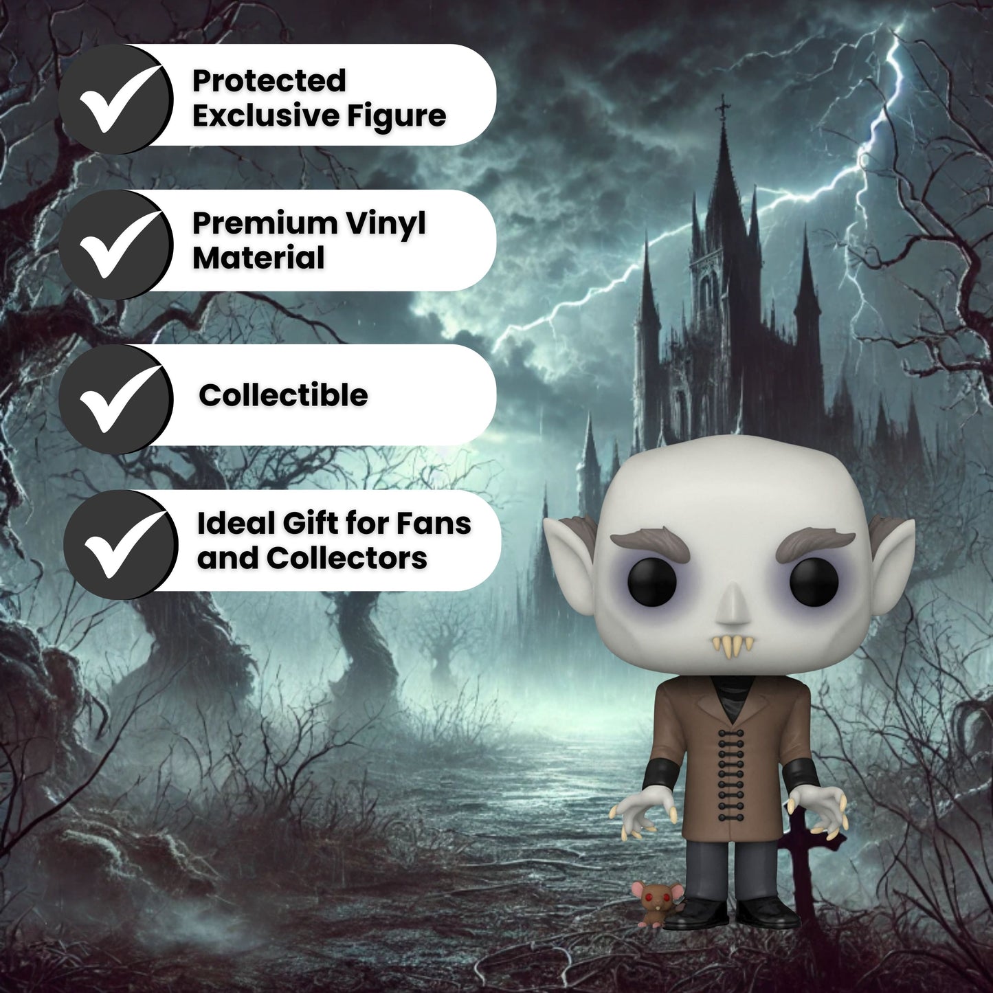 Count Orlok Funko Pop! Movies: Nosferatu A Symphony of Terror - Horror Collectible Vinyl Figure #1267 with Display Box Protector Case