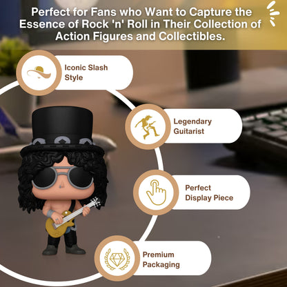 Slash Funko Pop! Rocks Guns N Roses – Iconic Rock Guitarist - Collectible Vinyl Figure #398 with Display Box Protector Case