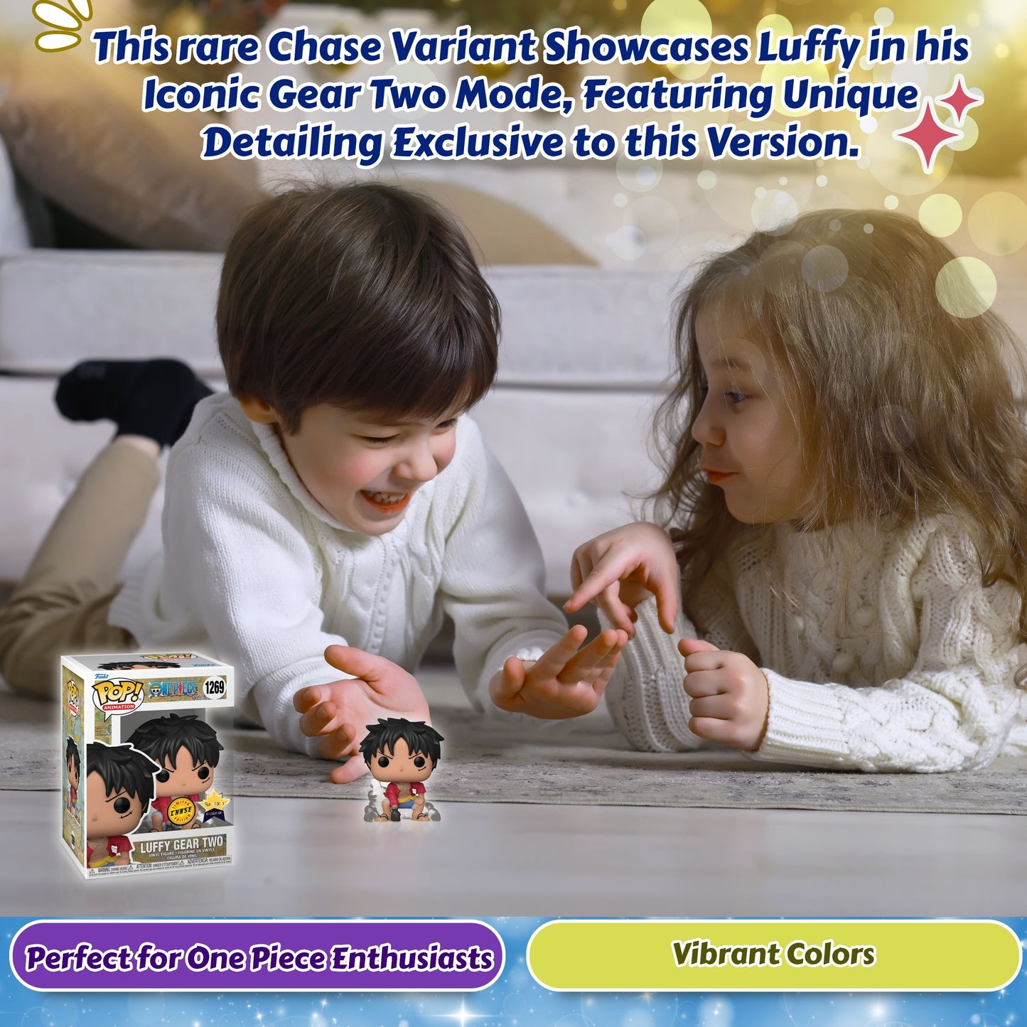 Luffy Gear Two Funko Pop! Animation One Piece - Approx. 3.85" Collectible Exclusive Chase Limited Edition Vinyl Figure #1269 with  Display Box Protector Case