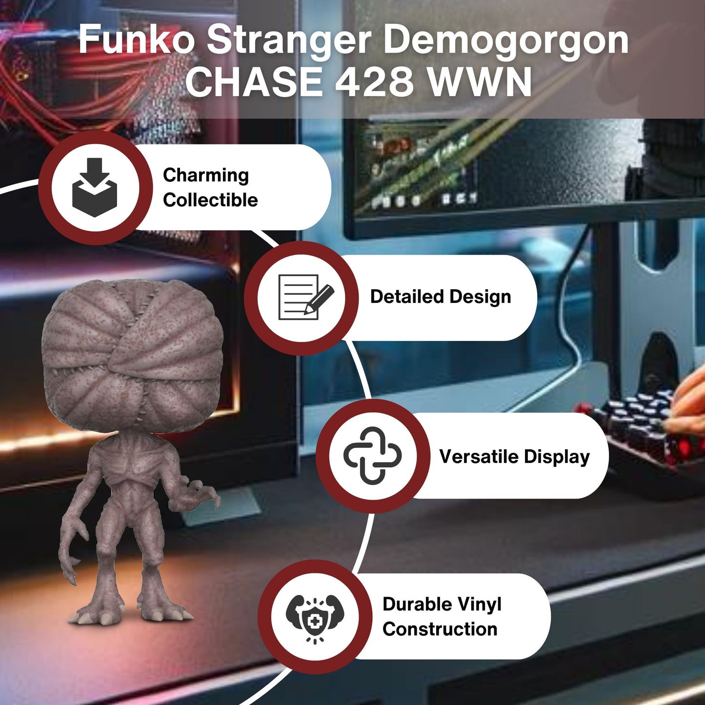 Demogorgon Funko Pop! Television: Stranger Things  - Chase Limited Edition Collectible Vinyl Figure #428 with Display Box Protector Case