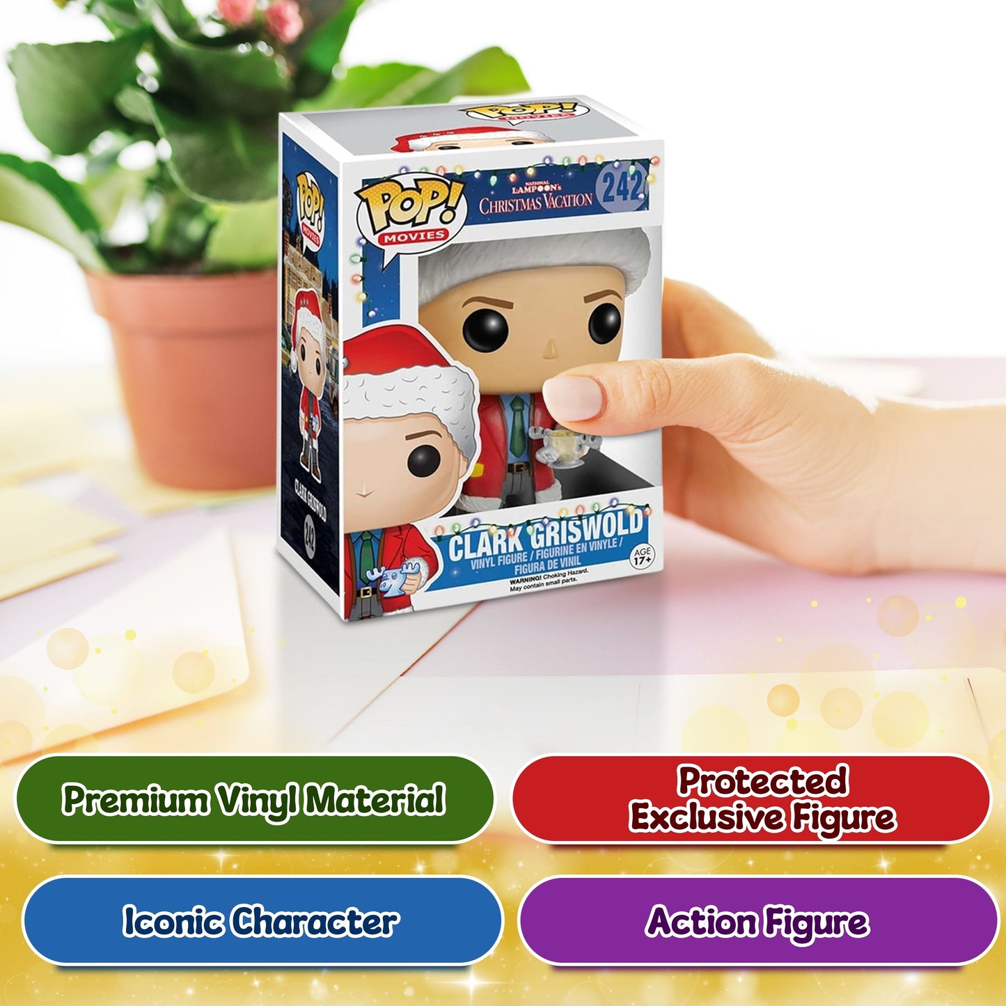 Clark Griswold Funko Pop! National Lampoon's Christmas Vacation - Approx. 3 3/4" Collectible Vinyl Figure #242 with Display Box Protector Case