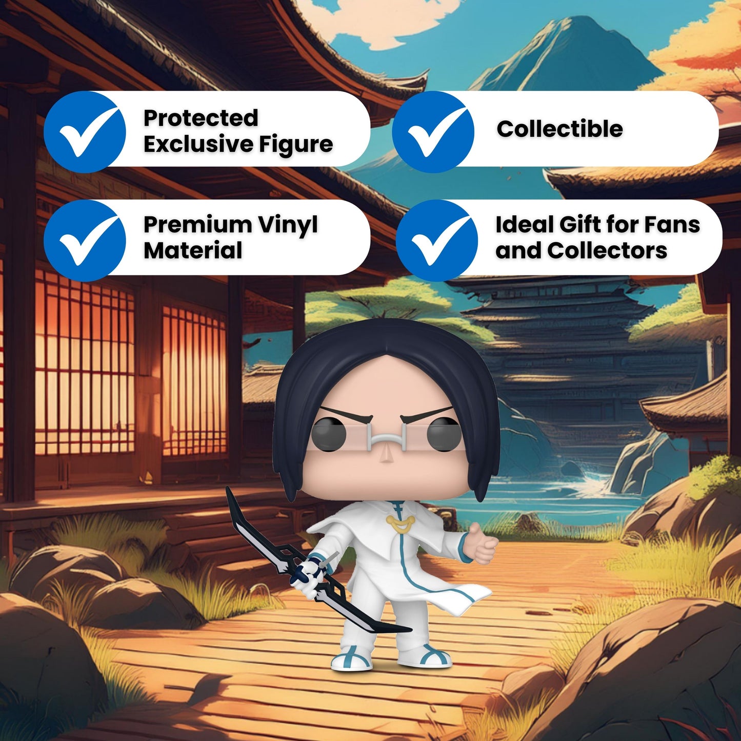 Uryu Ishida Funko Pop! Animation Bleach - Quincy Archer from Anime Series - Chase Glow Limited Edition Collectible Vinyl Figure #1696 with Window Display Box