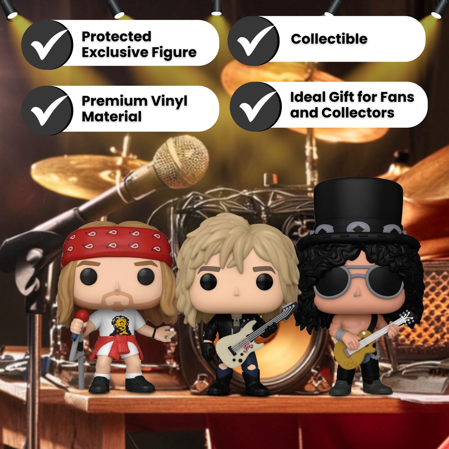 Axl Rose #397, Slash #398, and Duff McKagan #399 Funko Pop! Rocks Guns N' Roses - Set of 3 Collectible Vinyl Figures