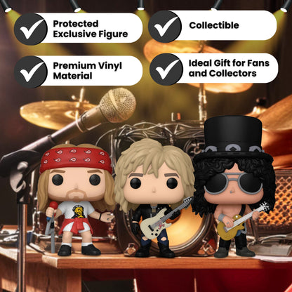 Axl Rose #397, Slash #398, and Duff McKagan #399 Funko Pop! Rocks Guns N' Roses - Set of 3 Collectible Vinyl Figures