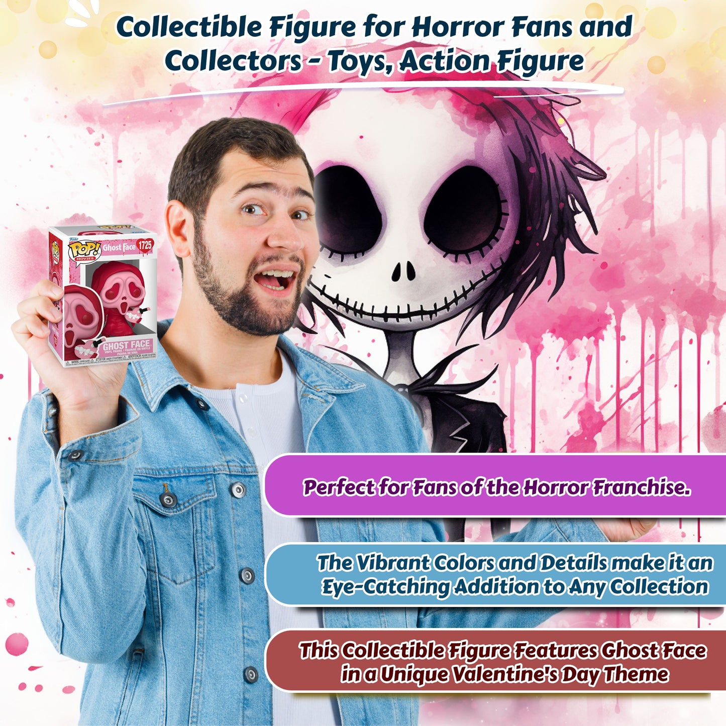 Ghost Face Funko Pop! Movies: Scream Valentines - Approx. 3 3/4" Collectible Vinyl Figure #1725 with Display Box Protector Case