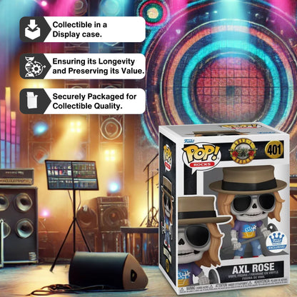 Axl Rose Skeleton The Legendary Rock Star Funko Pop! Rocks Guns N Roses - Approx. 3.95" Collectible Exclusive Vinyl Figure #401 with Display Box Protector Case