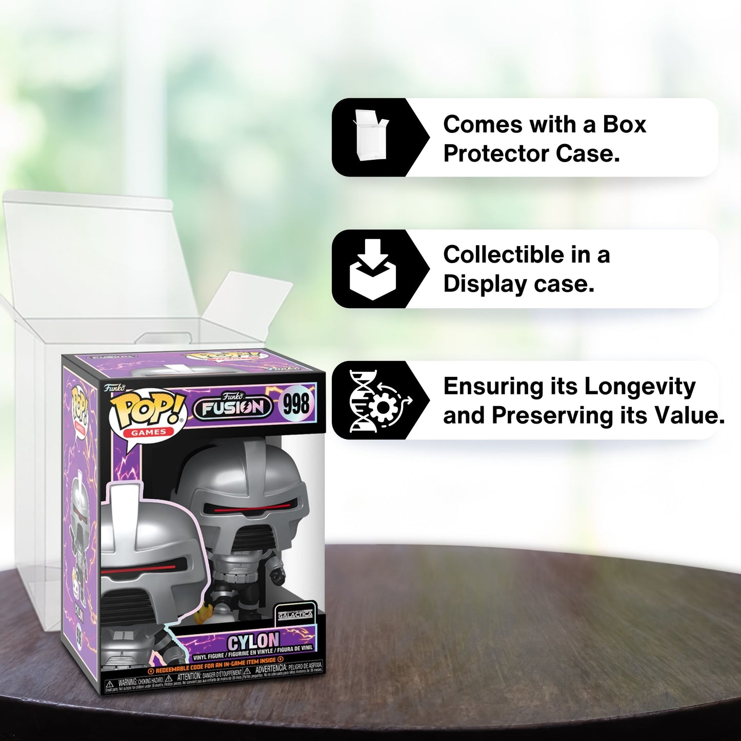 Cylon Funko Pop! Games Battlestar Galactica Villain - Approx. 4" Funko Fusion Collectible Vinyl Figure #998 with Display Box Protector Case