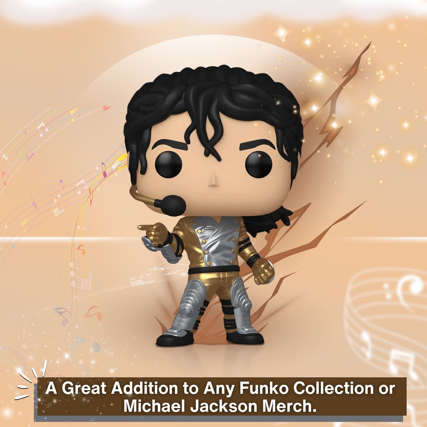 Michael Jackson (Armor) Funko Pop! Rocks MJ - Approx.3 3/4" Collectible Vinyl Figure #376 with Display Box Protector Case