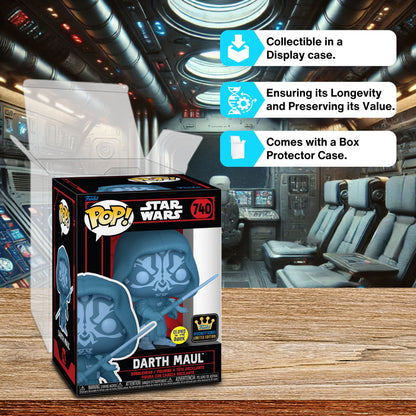 Darth Maul Funko Pop! Star Wars - Specialty Series Limited Edition - Collectible Glows In The Dark Vinyl Figure #740 with  Display Box Protector Case