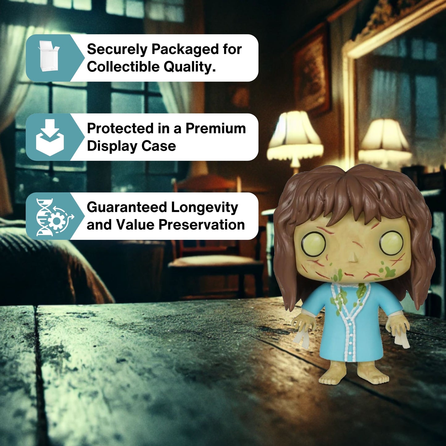 Regan Funko Pop! Movies The Exorcist - Approx. 3 3/4" Collectible Horror Vinyl Figure #203 with Display Box Protector Case