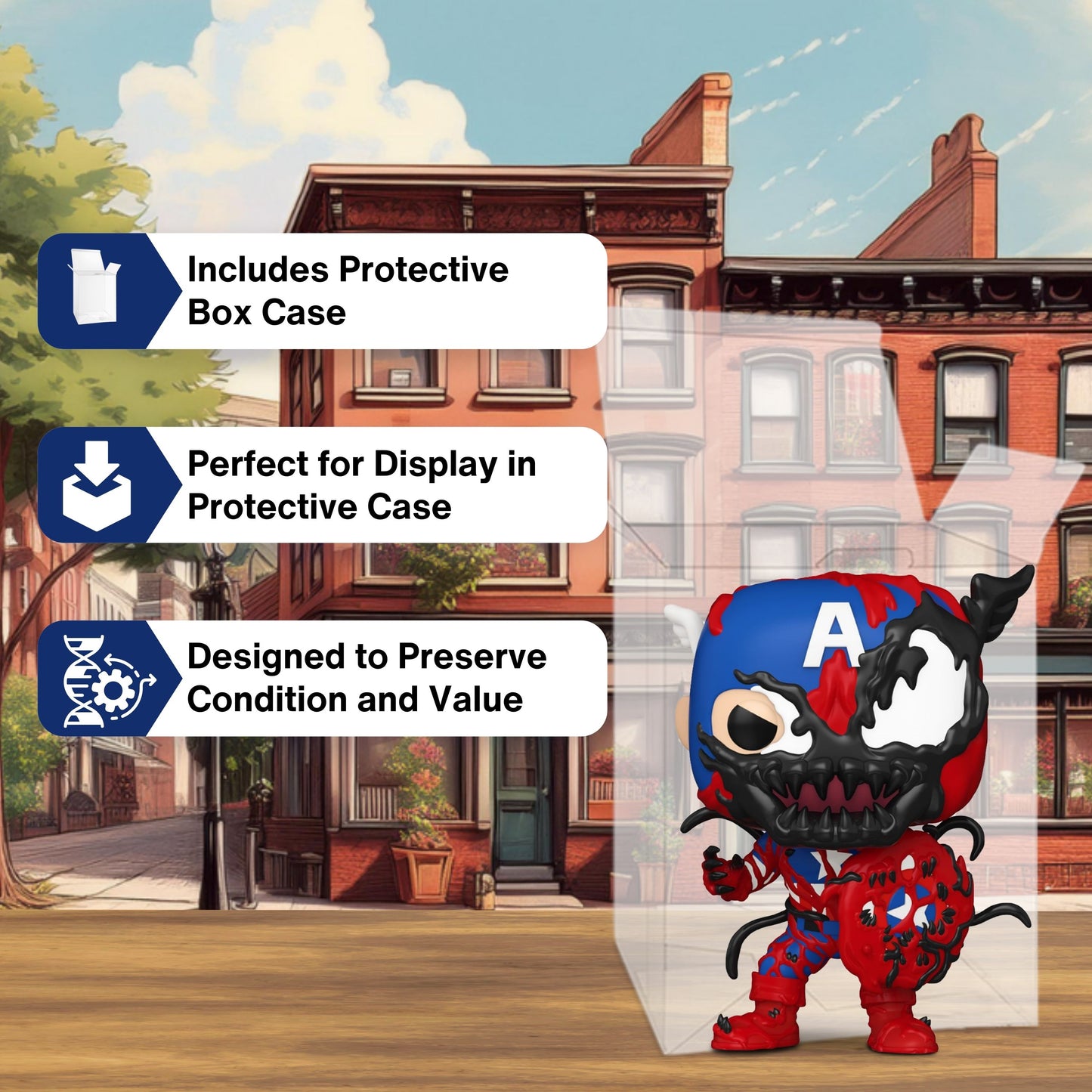 Carnage Captain America Funko Pop! Marvel - Approx. 3 3/4" Collectible Vinyl Figure #1436 with Display Box Protector Case
