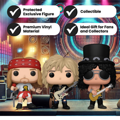 Axl Rose #397, Slash #398, and Duff McKagan #399 Funko Pop! Rocks Guns N' Roses - Set of 3 Collectible Vinyl Figures