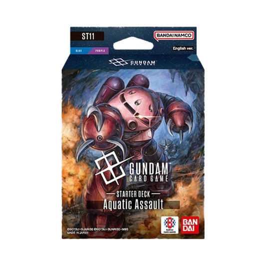 Gundam ST-11 Aquatic Assault Starter Deck – Blue & Purple 50-Card Ready-to-Play Deck with Char’s Z'Gok, Resource Cards, Tokens, Bonus Pack & Rule/Playsheet (PREORDER - Release Date September 25, 2026)
