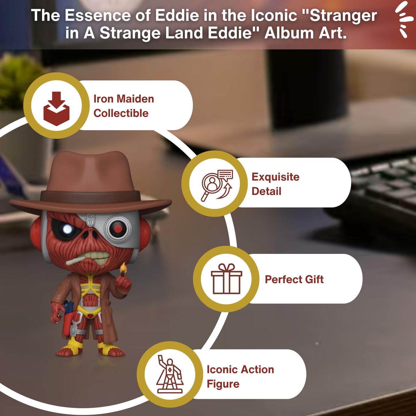Stranger In A Strange Land Eddie Funko Pop! Rocks Iron Maiden -  Limited Edition Rare Chase Vinyl Figure #248 with Display Box Protector Case