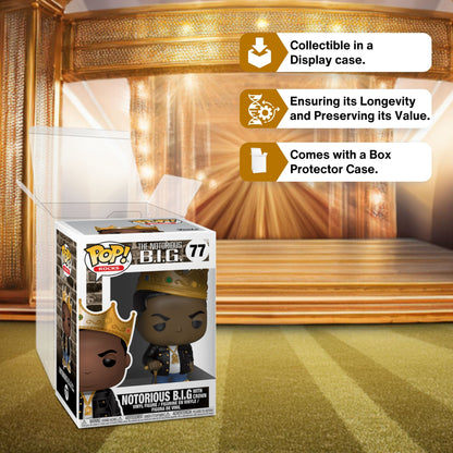 Notorious B.I.G with Crown Funko Pop! Rocks - Approx. 3 3/4" Hip-Hop Icon Collectible Vinyl Figure #77 with Display Box Protector Case